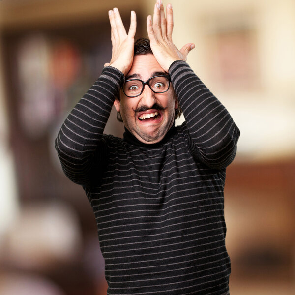 pedantic man failure face