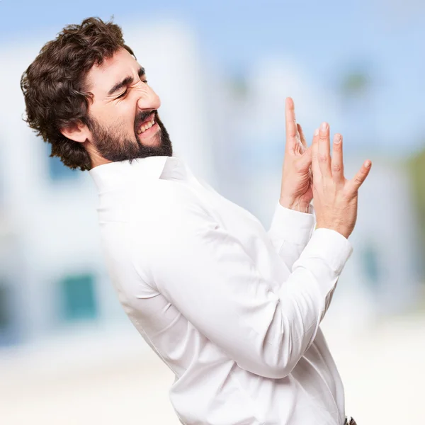 Verrückter Mann erstaunt — Stockfoto