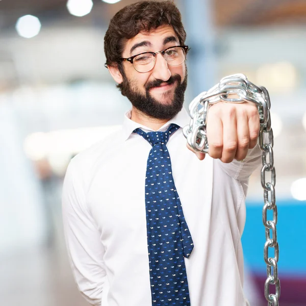 Hombre de negocios con una cadena —  Fotos de Stock