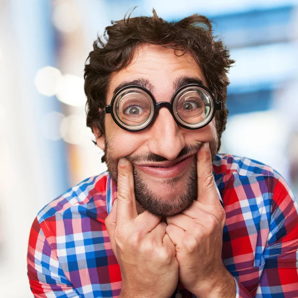 Loco hombre feliz — Foto de Stock