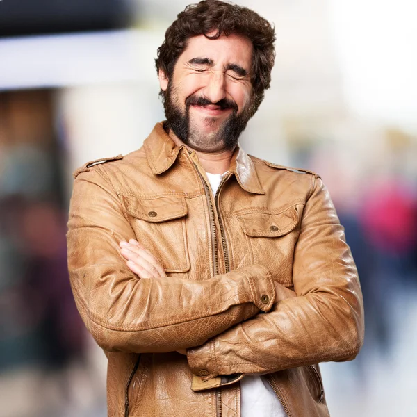 Crazy man laughing — Stock Photo, Image