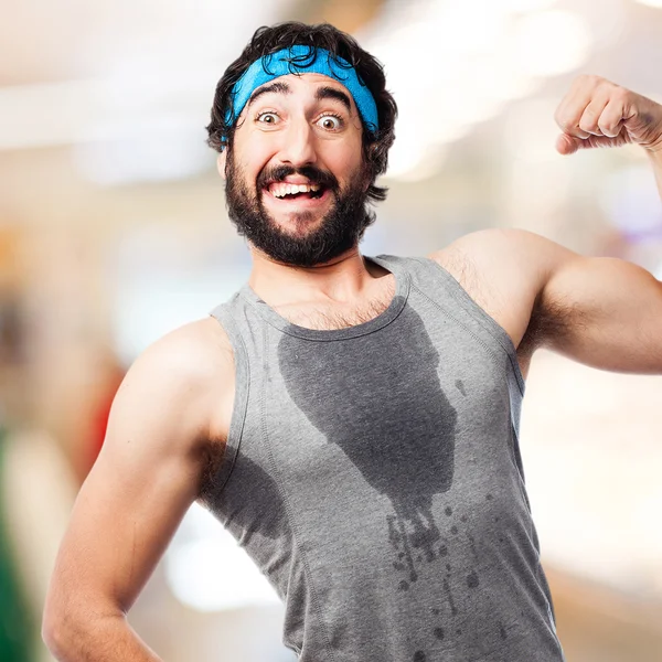 Crazy strong sportsman — Stock Photo, Image