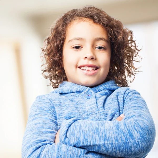 Black satisfied girl — Stock Photo, Image