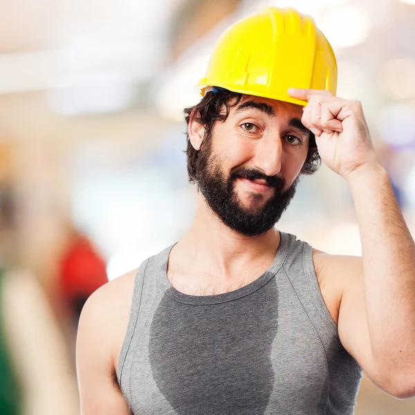 Feliz constrói trabalhador — Fotografia de Stock