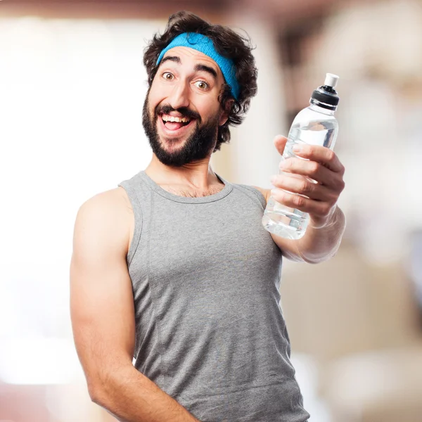 Sportsman with water — Stock Photo, Image