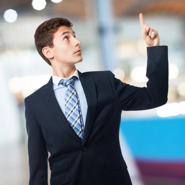 Businessman pointing up — Stock Photo, Image