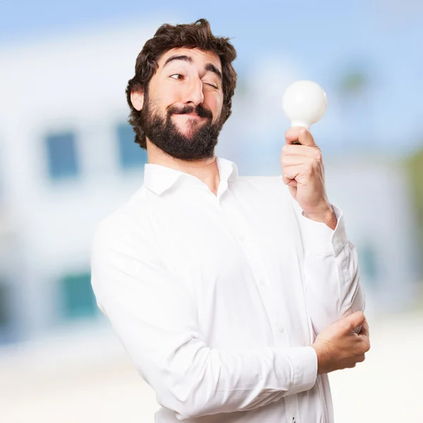 Crazy man having an idea — Stock Photo, Image