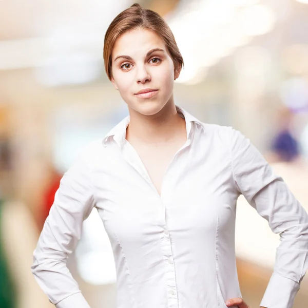 Blond satisfied woman — Stock Photo, Image