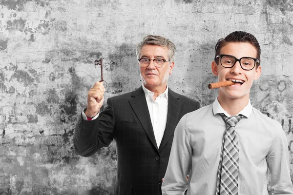 Businessman smoking — Stock Photo, Image