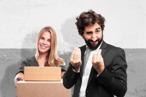 Zufriedener Geschäftsmann — Stockfoto