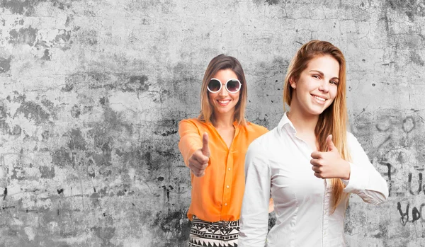 Blond woman okay sign — Stock Photo, Image