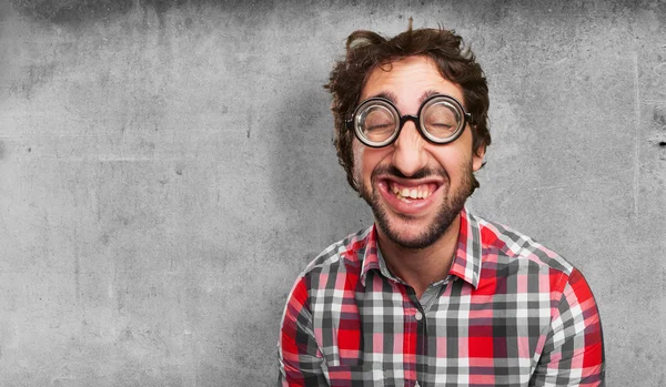 Crazy man laughing — Stock Photo, Image