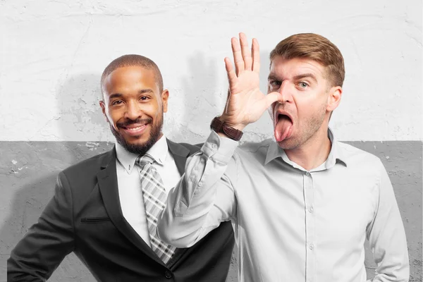 Cool blond man een grapje — Stockfoto