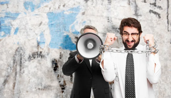 Businessman with a chain — Stock Photo, Image