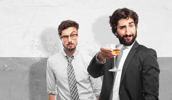 Homme d'affaires avec une tasse de boisson — Photo