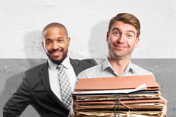 Blond man with archives — Stock Photo, Image