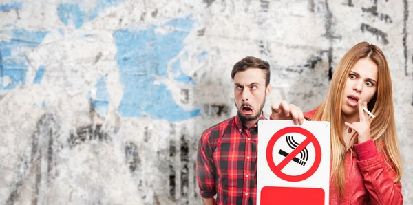 Blond woman no smoking — Stock Photo, Image