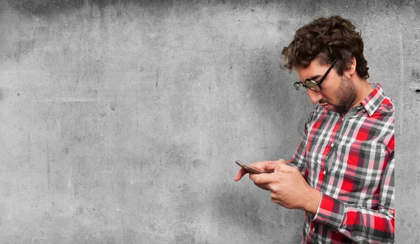 Happy man speaking on phone — Stock Photo, Image