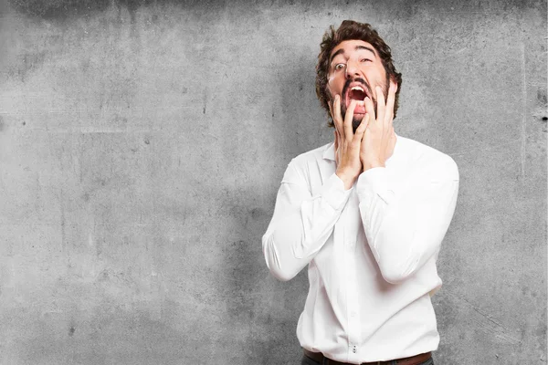 Verrückter Mann weint — Stockfoto