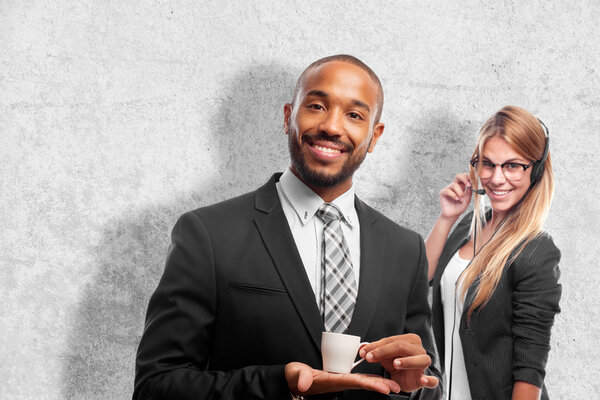 young cool black man having a coffee