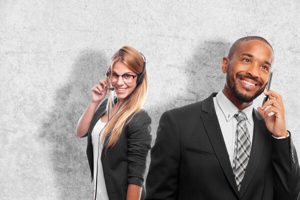 young cool black man speaking on phone