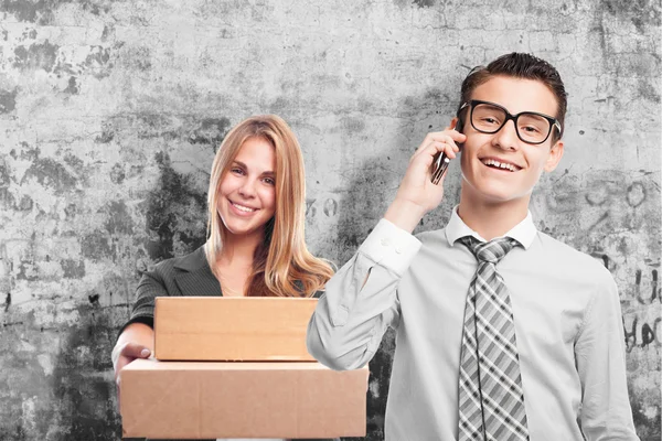 Uomo d'affari che parla al telefono — Foto Stock