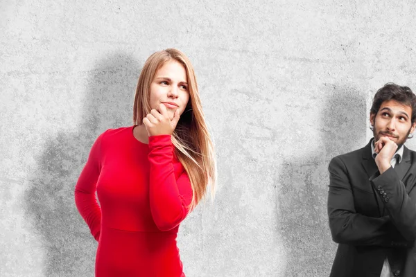 Joven cool mujer dudando — Foto de Stock