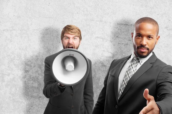 Young cool black man confidence shake hands — Stock Photo, Image