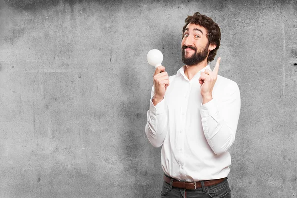 Crazy man having an idea — Stock Photo, Image