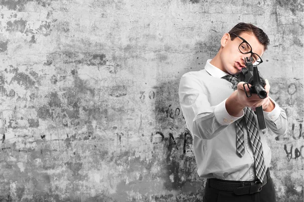 Businessman with a gun — Stock Photo, Image