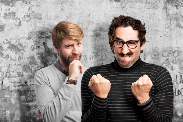 Pedante uomo frustrato faccia — Foto Stock