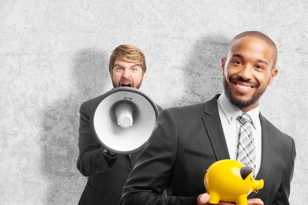 Young cool black man with piggy bank — Stock Photo, Image