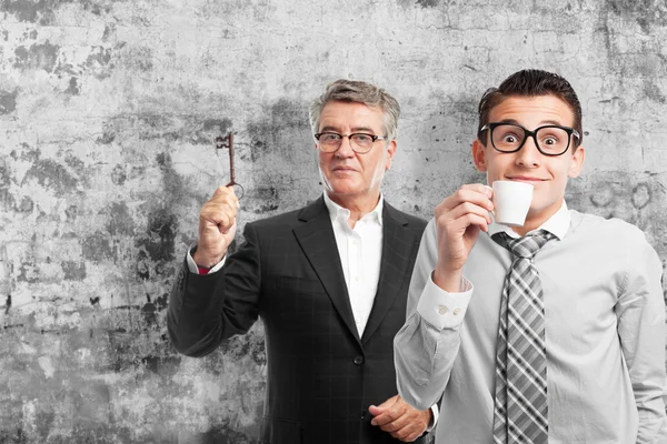 Geschäftsmann mit Kaffeetasse — Stockfoto