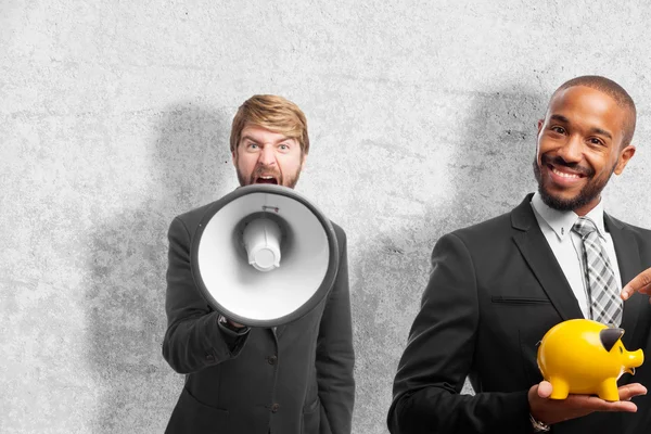 Young cool black man pointing savings — Stock Photo, Image