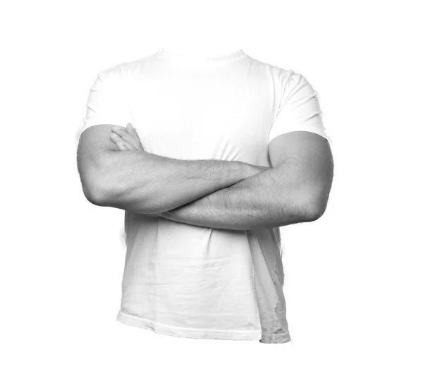 Man t in white shirt — Stock Photo, Image