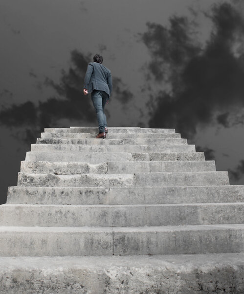 man facing to a challenge