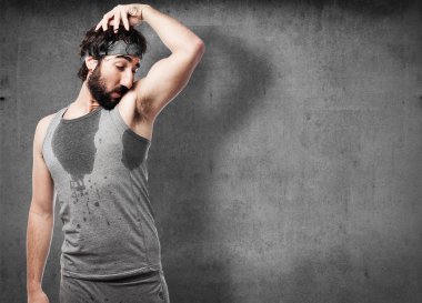 Sportsman sweating portrait