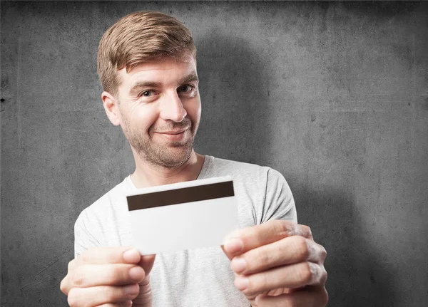 Man with credit card — Stock Photo, Image