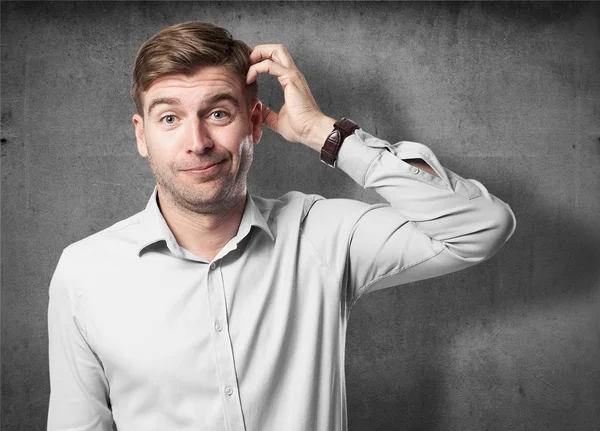 Blond man doubting — Stock Photo, Image