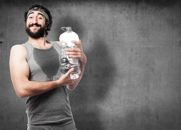 Sportsman with water — Stock Photo, Image