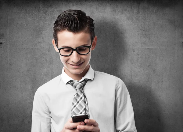 Businessman sending a message — Stock Photo, Image