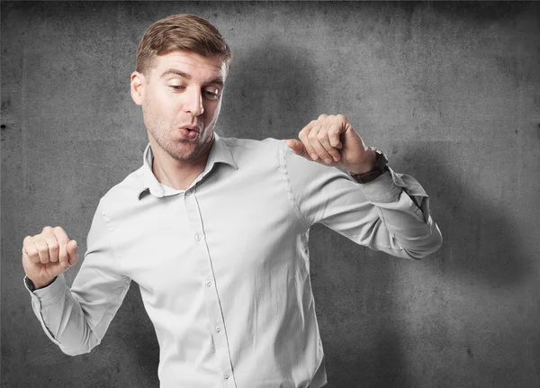 Blond man dancing — Stock Photo, Image