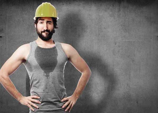 Proud builds worker — Stock Photo, Image