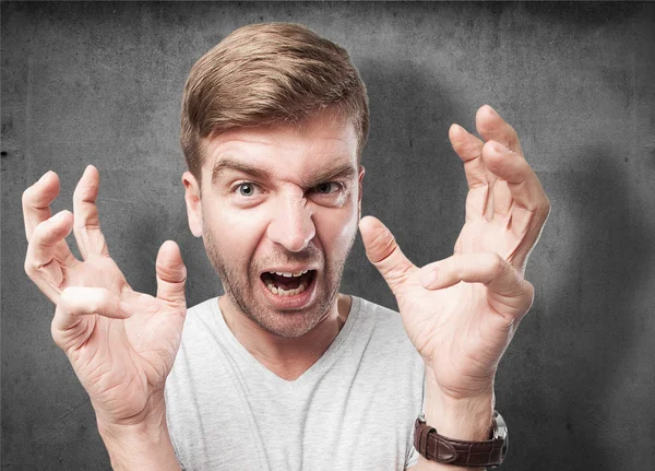 Blond angry man — Stock Photo, Image
