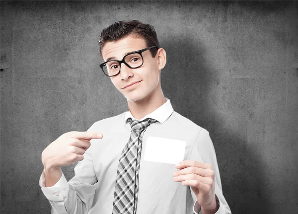 Businessman with name card — Stock Photo, Image