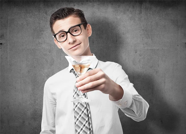 Zakenman en drinken cup — Stockfoto