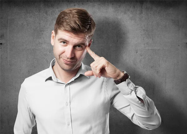 Blond man thinking — Stock Photo, Image