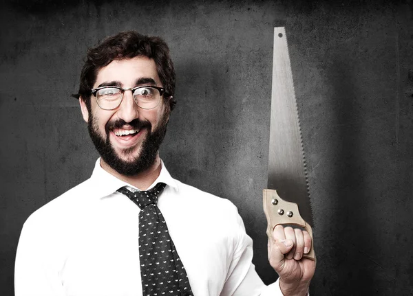 Businessman with cork board — Stock Photo, Image