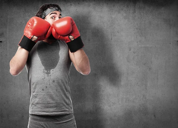 Esportista boxe retrato — Fotografia de Stock