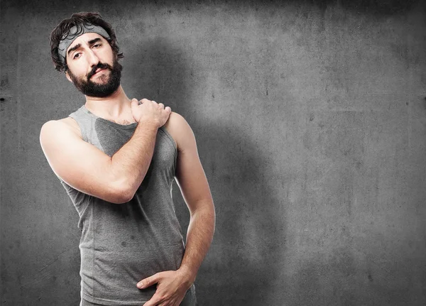 Deportista con dolor de espalda — Foto de Stock